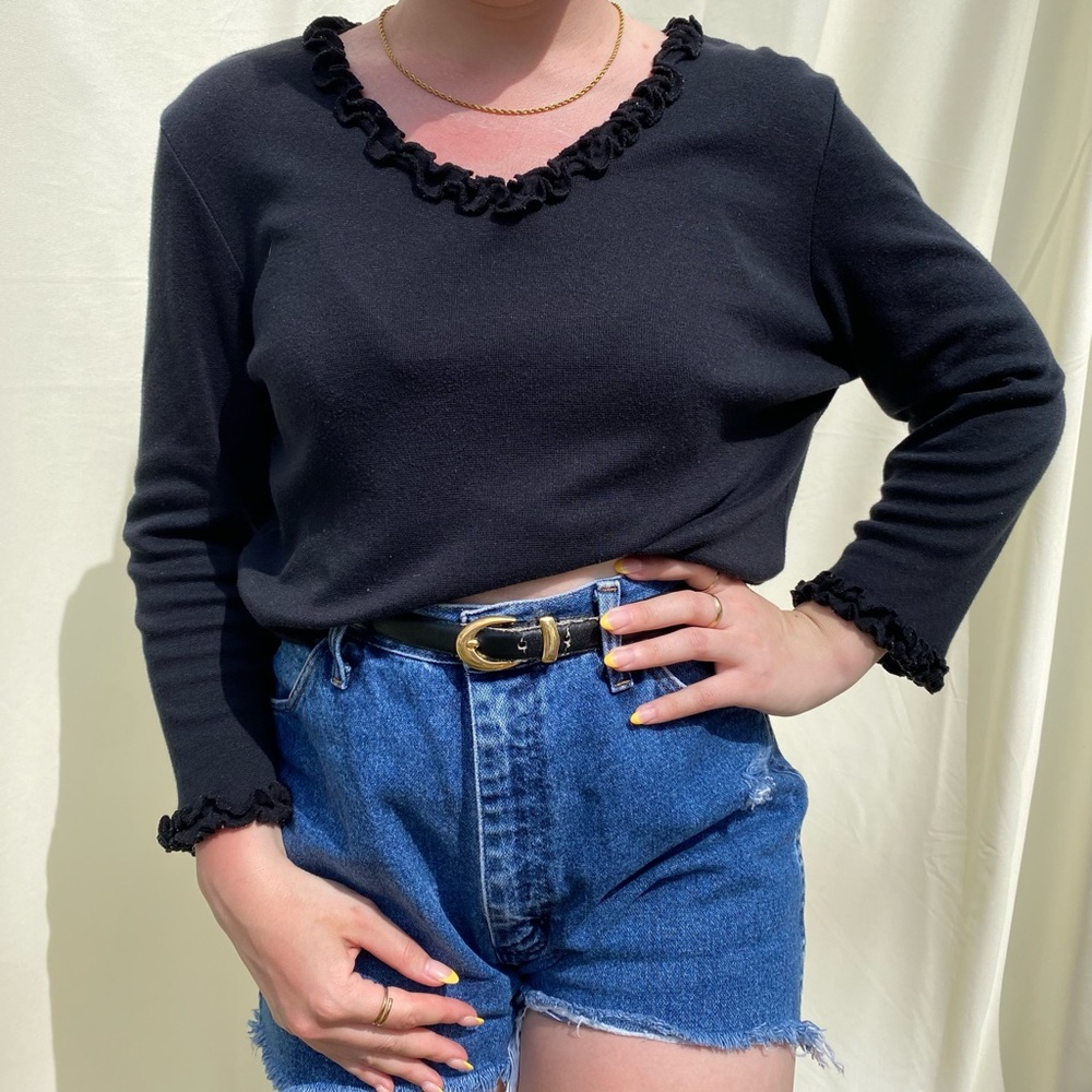 Black V-Neck Top